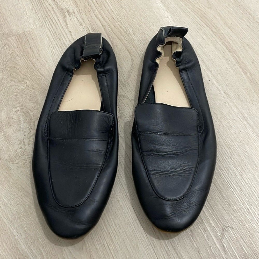 EVERLANE Black The Day Loafer Preppy Modern Classic Leather Flats, 10